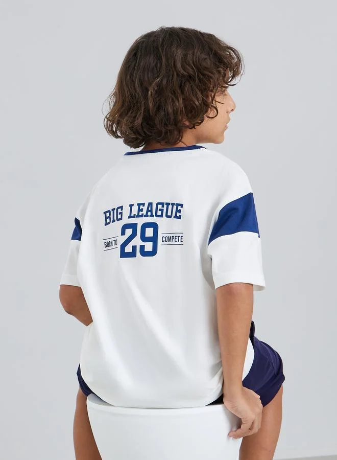 Styli Boys Oversized Color Block T-Shirt